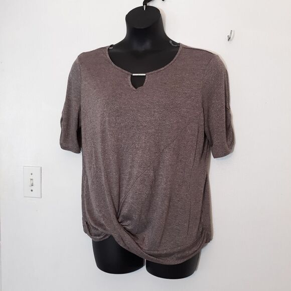 Apt.9 'rose gold' ruched sleeves blouse - Picture 1 of 5